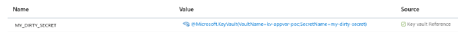 AppSetting as KeyVault reference in Azure Portal